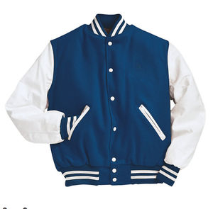 Veste Letterman rouge et blanche de haute qualité avec décoration en fourrure pour hommes personnalisable aux prix de gros - Product Image 2