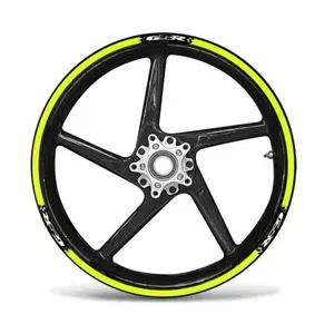 Adesivi per moto con strisce gialle fluorescenti compatibili con Suzuki GSR da 17 pollici - Product Image 1