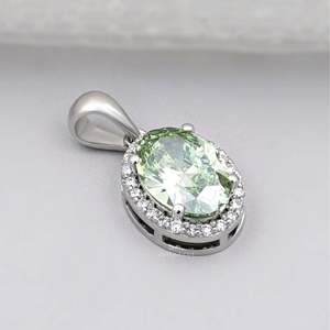 Pendentif élégant en diamant vert taille ovale certifié IGI, bijoux élégants pour femmes, pendentifs en diamant pour tous les jours, collection de breloques - Product Image 4