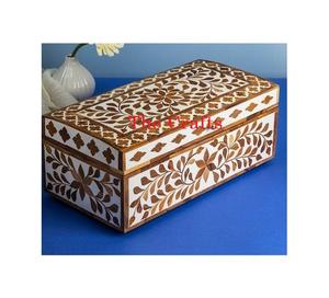 Boîte à bijoux rectangulaire en bois et vadrouille Work Home Jewelry Accessories Storage Box For Wholesaler - Product Image 3
