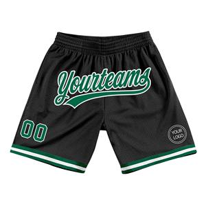 Industrie Direct Engro Sportswear Short de basket confortable personnalisé noir Kelly vert-blanc authentique Throwback - Product Image 1