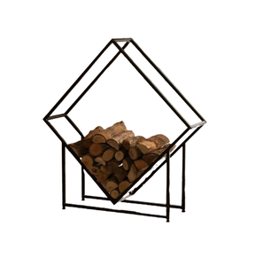 Accesorios para exteriores, estante de leña de hierro forjado negro para jardín al aire libre, soporte de almacenamiento de madera para hogar para chimeneas - Product Image 3