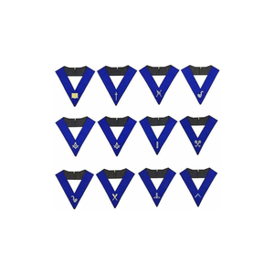 Blue Lodge Officers Collar Juego de 12 Collares bordados a máquina Collar Delantal y estuche Royal Arch Collar vestido completo - Product Image 1