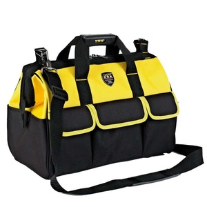 <b>Tool</b> <b>Bag</b> With Multiple Pockets Durable Oxford Material Black And Yellow Color Simple Style For Portable <b>Tool</b> Storage - Product Image 1