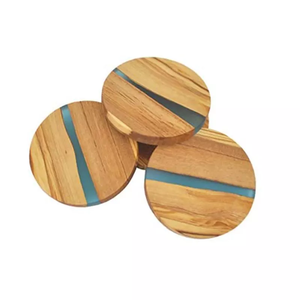 Más caliente Super calidad hecho a mano resina y madera nuevo diseño personalizado redondo más caliente bebida posavasos de té a precio atractivo - Product Image 1