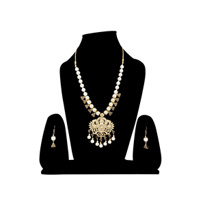 Joyería con Cuentas de Diseño Laxmi Oxidado con Perla Blanco Hueso para Bodas - Product Image 2