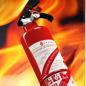 Extintor de Incendios Portátil de Polvo Químico Seco ABC de 2 kg con Certificación CE, Cilindro de Acero Inoxidable/Aluminio con Válvula de Alivio de Presión Integrada - Product Image 1
