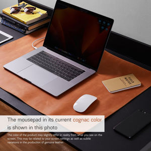 Tapis de bureau de luxe en cuir véritable fait à la main, anti-odeur, durable, antidérapant, surface en cuir de vache lisse pour un espace de travail élégant LDM-0180 - Product Image 4
