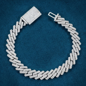 Bracelet cubain en or blanc 18 carats en gros, diamant de laboratoire taille brillant F VVS2, pour mariage, hip-hop, usage quotidien masculin - Product Image 2