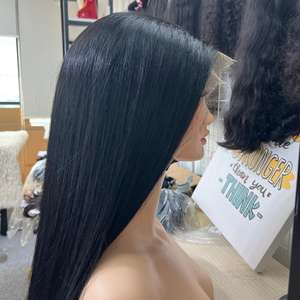 Peluca de cabello humano, 100% cabello virgen crudo cabello liso de hueso vietnamita, peluca de cabello humano parte media - Product Image 5