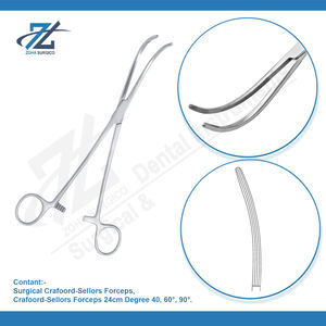 Crafoord Sellors, 60 grados, 23cm, fórceps de ligadura curvada, instrumentos quirúrgicos de acero inoxidable, fabricante de Pakistán, instrumentos - Product Image 3