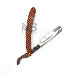 Rasoir manuel professionnel à bord droit en acier inoxydable rasoirs de barbier pointus en plastique/bois avec étiquetage privé fabriqué en usine - Product Image 2
