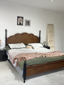 Cama de Plataforma Moderna de Madera Maciza con Tamaño Personalizado Disponible para Muebles de Dormitorio - Product Image 3