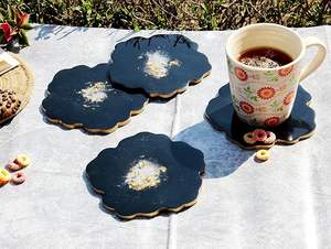 Posavasos Decorativo de Resina de Lujo, Diseñado para Colocar Elegante en Tazas, Jarras y Vasos, Estilo Bohemio, Ecológico, Hecho a Mano en India - Product Image 6