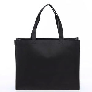 Bolso de mano de Color sólido con estampado personalizado, bolso de compras con cierre de cremallera portátil, decoración bordada, tela no tejida laminada - Product Image 4