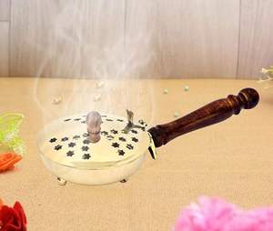 Metal Silver Plated Shiny Polished Hammered Texture and Unique Golden Designer Luxury Look Wholesale Incense Bakhoor <b>Burner</b> - Product Image 2