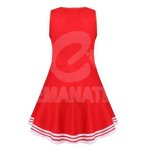 Créez votre propre logo imprimé sur des ensembles jupe et haut deux pièces en tissu spandex/polyester, couleur personnalisée, uniformes de cheerleading - Product Image 2
