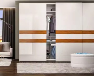 Enbl ตู้เสื้อผ้าประตูกระจกแบบโมเดิร์นสำหรับห้องนอนตู้เสื้อผ้าไม้โอ๊คแท้ MDF ตู้เก็บของในตู้เสื้อผ้า - Product Image 5