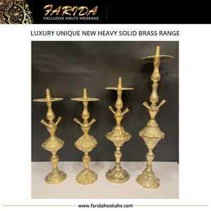 Hookahs การแสดงผลทองเหลืองแข็งพิเศษระดับพรีเมียมเคลือบแลคเกอร์คาเฟ่ shisha หรูหราไม่ซ้ำใคร - Product Image 4