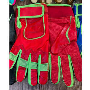 Guantes de bateo de béisbol de cuero genuino profesional Diseño de logotipo personalizado Tamaños de colores personalizables Ligero Durable para Unisex - Product Image 3