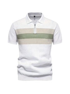 Polo de Manga Corta con Cremallera para Hombre, Camisa Cómoda de Punto, Talla Grande, Lisa, Secado Rápido, Primavera y Verano - Product Image 6