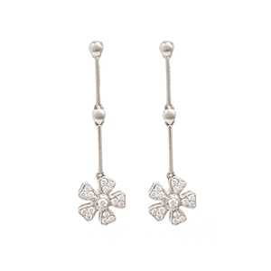 Boucles d'oreilles en or jaune 18 carats élégantes et luxueuses avec diamant, conception de gouttelettes florales VVS1 Clarity EF Color BIS Hallmarked SGL LAB Certified - Product Image 2