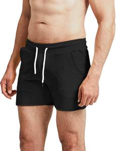 Pantalones cortos de gimnasio para hombre de nuevo estilo 2024, venta al por mayor, algodón transpirable, logotipo personalizado, patrón sólido, informal, no tejido, ropa de entrenamiento perfecta - Product Image 5