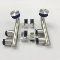 Systèmes de porte de douche sans cadre de nouveau Style système coulissant d'angle matériel de porte en verre pliant accessoires en acier pour vis de salle de bain