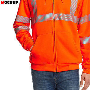 Cárdigan de algodón fluorescente personalizado para hombre, superventas, mono de trabajo transpirable cómodo con cremallera, uniforme cálido - Product Image 5