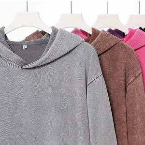 เสื้อฮู้ดผู้ชายผ้าฝ้ายแท้ 100% คุณภาพสูง สำหรับฤดูหนาว ล้างสีแบบ Acid Wash ไซส์ใหญ่ ระบายอากาศได้ดี สวมใส่สบาย เป็นมิตรกับสิ่งแวดล้อม ทนทาน - Product Image 5