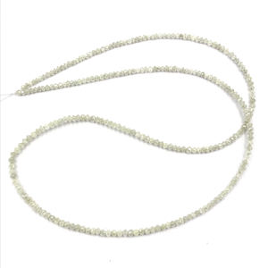 สร้อยคอลูกปัดเจียระไนเพชรธรรมชาติสีขาวสำหรับคอลเลกชันเครื่องประดับที่หรูหรา - Product Image 4