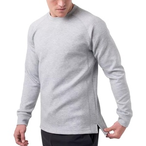 Sweat-shirt personnalisé à fente latérale pour homme, manches raglan longues, en molleton technique, pull de sport, streetwear, coton épais, pour la gym et l'entraînement - Product Image 1