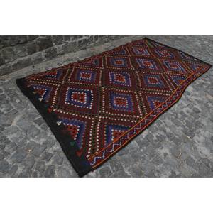 Étnico marrón rojo 5,6X11,6 pies área grande Vintage alfombra turca diseño clásico Patchwork lana 10mm látex para pasillo habitación rectangular - Product Image 3