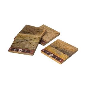 Housewarming Acacia Wood <b>Drinks</b> <b>Coasters</b> with Deer Horn <b>Coasters</b> for Cups Wood <b>Coaster</b> for square Shape - Product Image 4