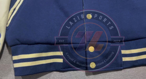 Veste de baseball en molleton de coton et polyester, patchs en chenille brodés personnalisés, style lettreman d'équipe, vêtements de sport haut de gamme - Product Image 4