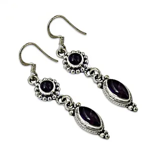 Women's 925 Silver Gold-Plated Amethyst Drop <b>Earrings</b> Trendy <b>Dangle</b> Jewelry with Pearl <b>Diamond</b> Zircon for Parties or Gifts - Product Image 3