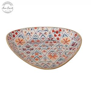 Tazón Decorativo de Esmalte con Patrón Azul, Centro de Mesa Elegante para Servir Bocadillos, Frutas, Decoración del Hogar - Product Image 2