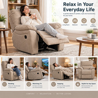 Fauteuil inclinable, fauteuil individuel manuel avec repose-pieds et tissu doux pour le mobilier de salon