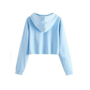 Sudaderas con capucha recortadas en blanco personalizadas para mujer para ropa informal/Sudaderas con capucha de alta calidad personalizadas para mujer al por mayor - Product Image 5
