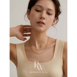 Collana a Catena con Perline Dorate e Paillettes, Collane Stratificate alla Moda con Perline e Paillettes - Product Image 3