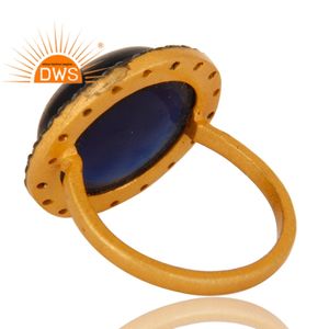 แหวนหินอัญมณี18K ชุบทอง18K ที่เป็นของขวัญสำหรับผู้หญิง - Product Image 3