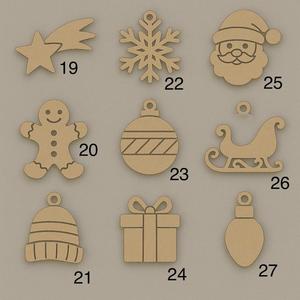Juego de adornos navideños de bricolaje, decoraciones navideñas cortadas con láser de madera, pinta tus propios suministros navideños - Product Image 3