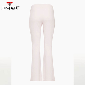 Pantalones de chándal acampanados de algodón 100% personalizados nuevos transpirables para mujer, pantalones acampanados de sudor de alta calidad - Product Image 4