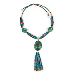 Collar de cuentas de turquesa de Coral Natural de Plata de Ley 925 Vintage, proveedores de joyería al por mayor hechos a mano artesanales de Año Nuevo 2025 - Product Image 2