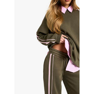 Ensemble de survêtement élégant pour femmes, 2 pièces assorties, pantalon de jogging et haut ample, tenue décontractée en molleton - Product Image 3