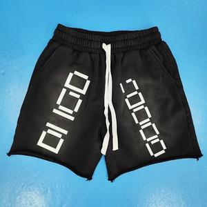 Shorts en molleton de laine vintage pour homme, style streetwear, lavage à l'acide, uni, séchage rapide, respirant, tailles XXS à 6XL - Product Image 2