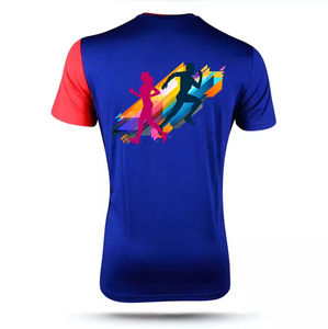 Latest Sublimated Sporty T-<b>shirts</b> Men's 100% Polyester Material Quick Dry Breathable Sustainable Running Wear Wholesale OEM - Product Image 2