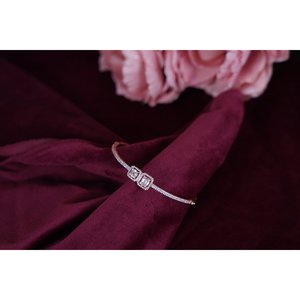 SILVERINGS 925 STERLING DOUBLE SIDED GIRL GLAM ROSE GOLD KADA กำไลข้อมือแบบดีไซน์สวย - Product Image 1