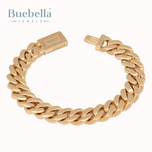 Hot Sale 12mm 925 <b>Silver</b> 18k Gold Plated Hip Hop Jewelry Iced Miami Cuban Link Bracelet <b>for</b> <b>Men</b> - Product Image 3