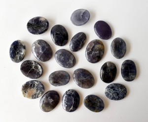 Superb Quality European Feature Blue Color Oval Agate Gemstone Iolite Worry Stones for Decorations Gifts - Product Image 6